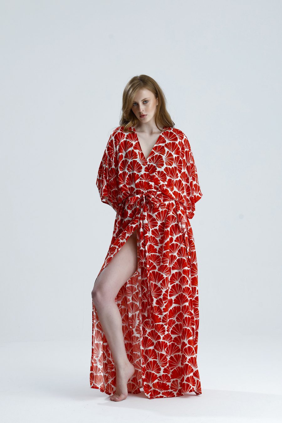Kırmızı Bali Uzun Kimono